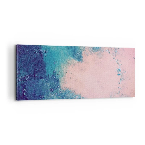 Quadro em tela - Abraço azul - 100x40 cm