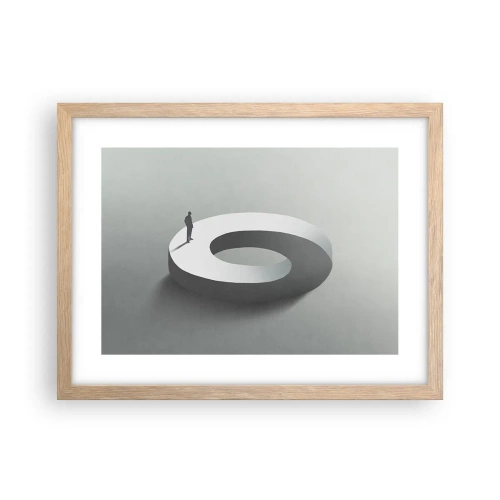 Pôster com moldura de carvalho claro - Seja inteligente - 40x30 cm