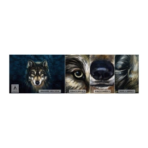 Amostra de papel de parede autocolante Deluxe Sticker - Alfa? E ómega - Lobo, Animais, Pintura - 100x30 cm