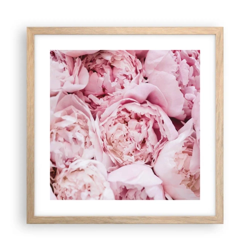 Pôster com moldura de carvalho claro - Aconchego e perfume - 40x40 cm