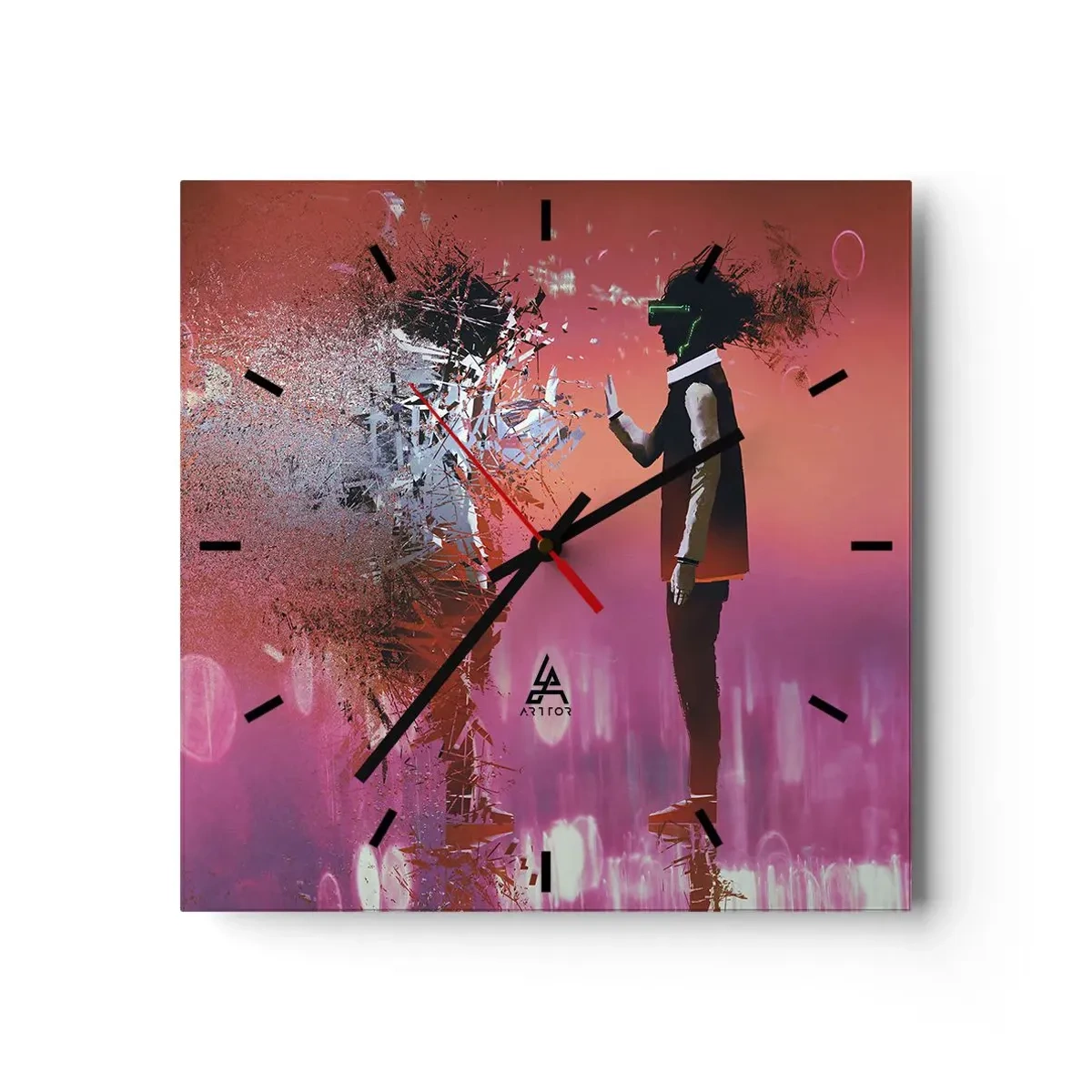 Relógio de parede - Relógio em vidro - É possível olhar para dentro de si mesmo? - 40x40 cm