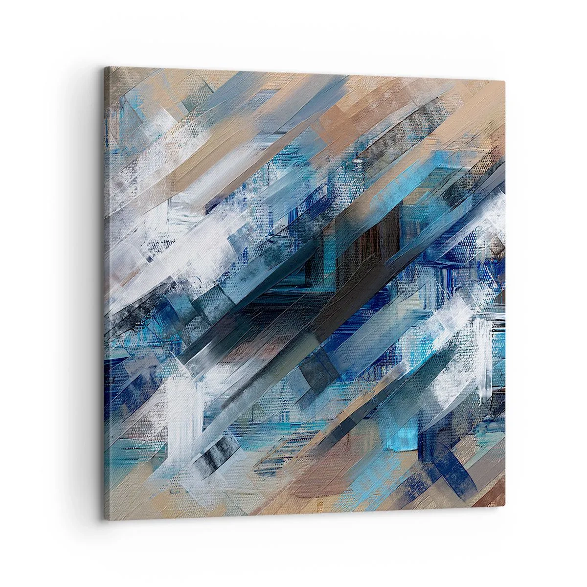 Quadro em tela - Numa diagonal azul - 60x60 cm