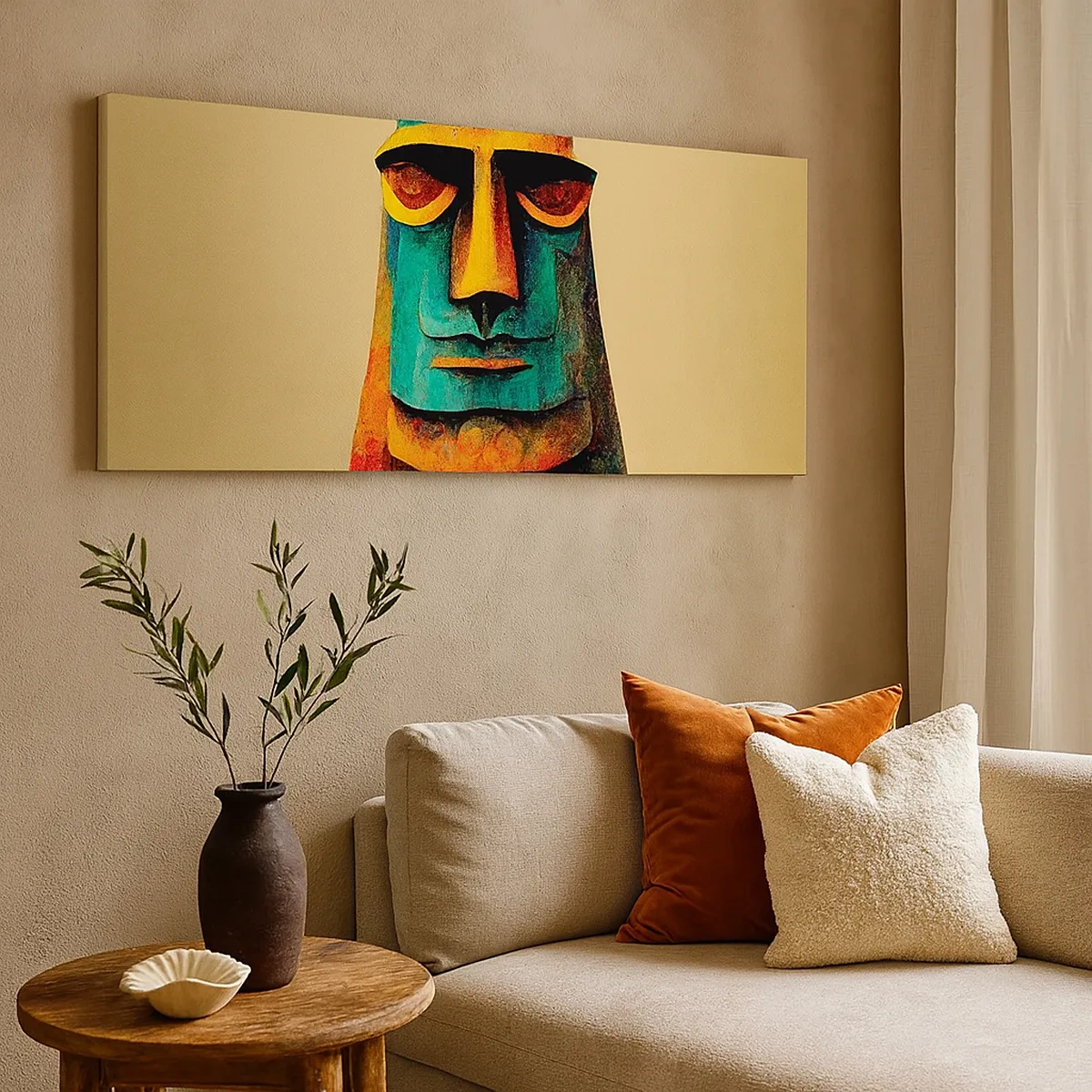 Quadro em tela - Escultórico e simpático - 30x30 cm