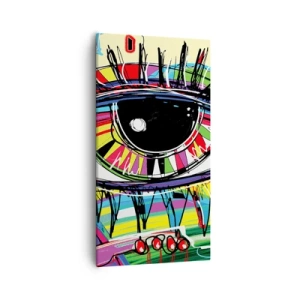Quadro em tela - Olho colorido - alma colorida - 55x100 cm