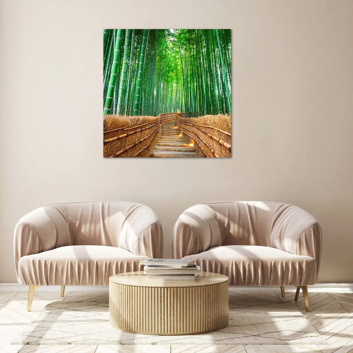 Quadro em vidro - A essência da natureza asiática - 30x30 cm