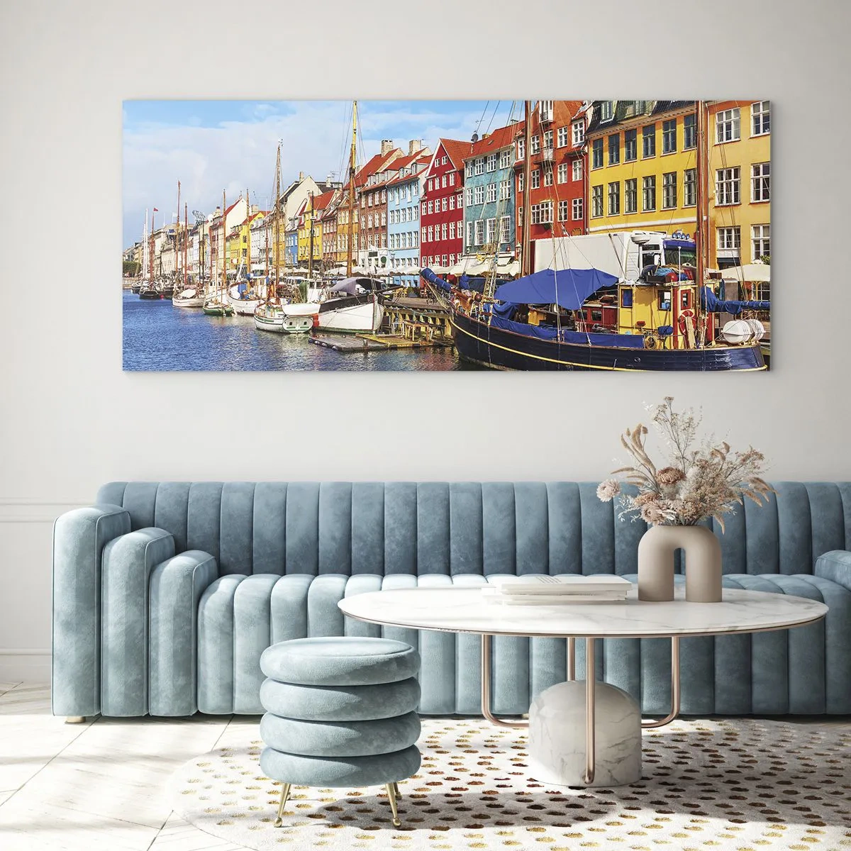 Quadro em vidro - Orla alegre  - 120x50 cm