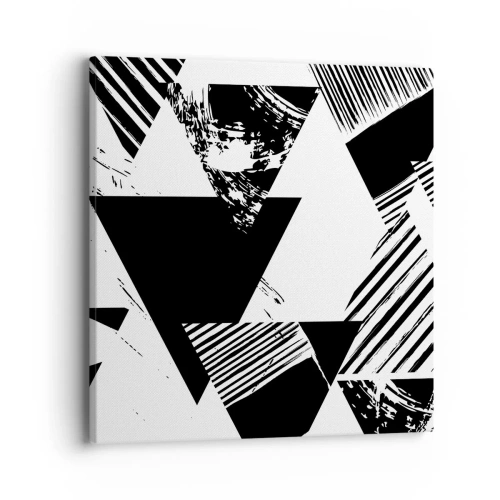 Quadro em tela - Chuva de triângulos - 40x40 cm