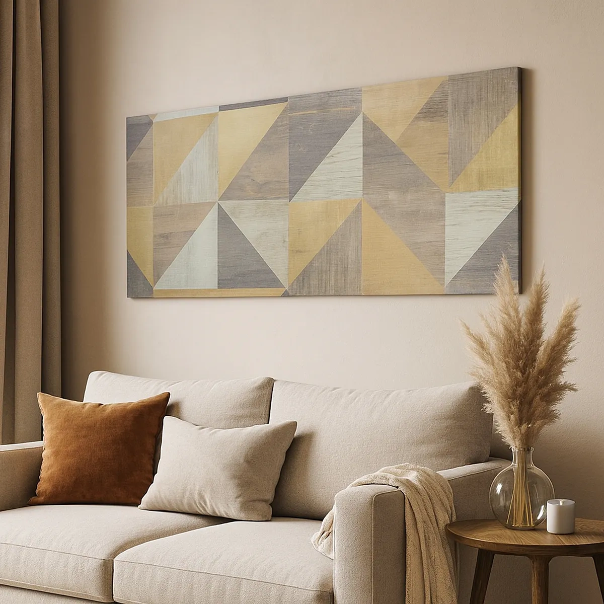 Quadro em tela - Em ângulo com um triângulo - 30x30 cm