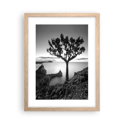 Pôster com moldura de carvalho claro - Paz até ao horizonte - 30x40 cm