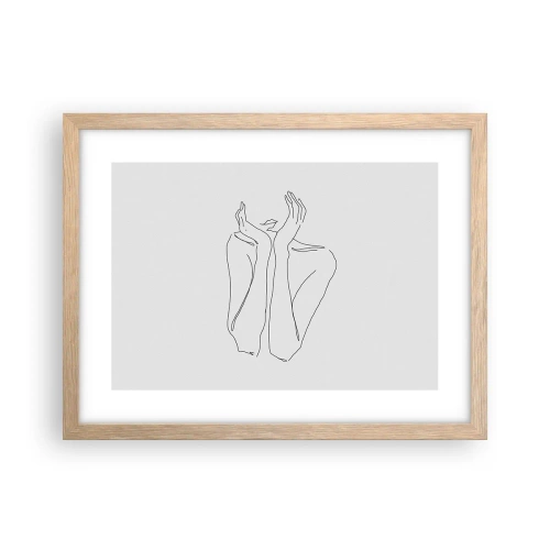 Pôster com moldura de carvalho claro - Com o que sonham as meninas  - 40x30 cm