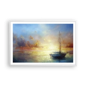 Pôster em moldura branca - Na baía dourada - 91x61 cm