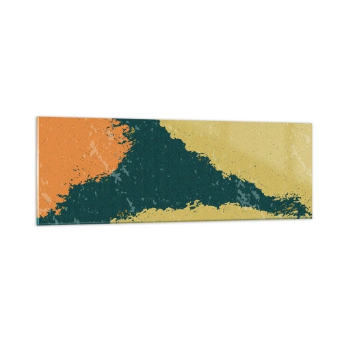 Quadro em vidro - Abstração – movimento lento - 90x30 cm