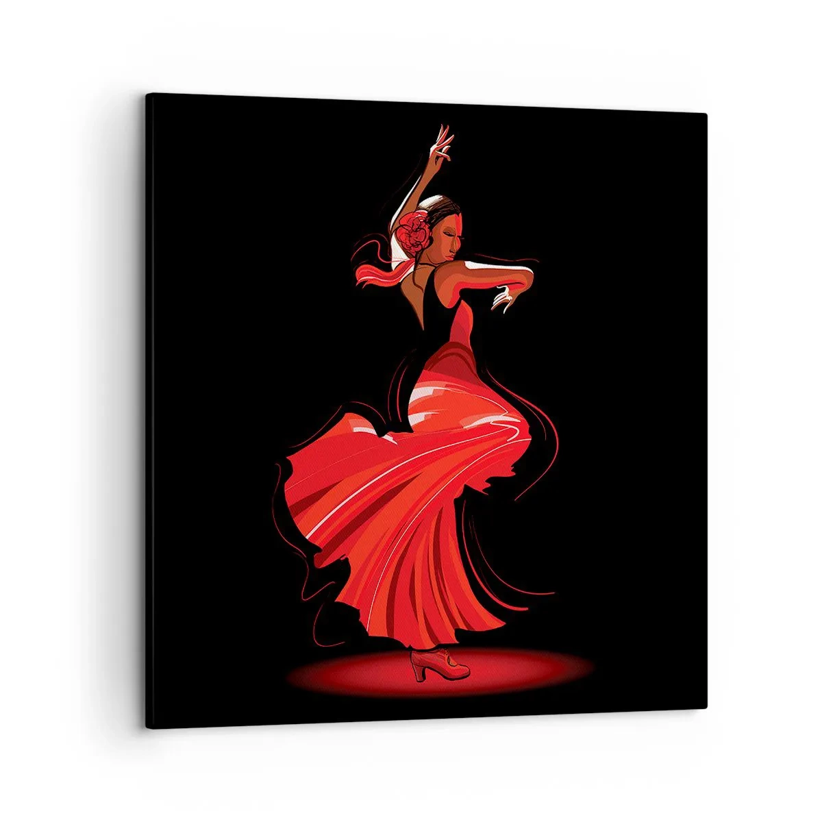 Quadro em tela - O espírito ardente do flamenco - 50x50 cm