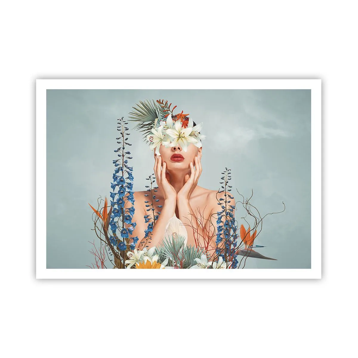 Pôster - Mulher – flor - 100x70 cm