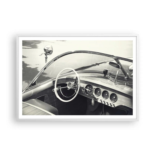 Pôster em moldura branca - Tempo para os ricos - 100x70 cm