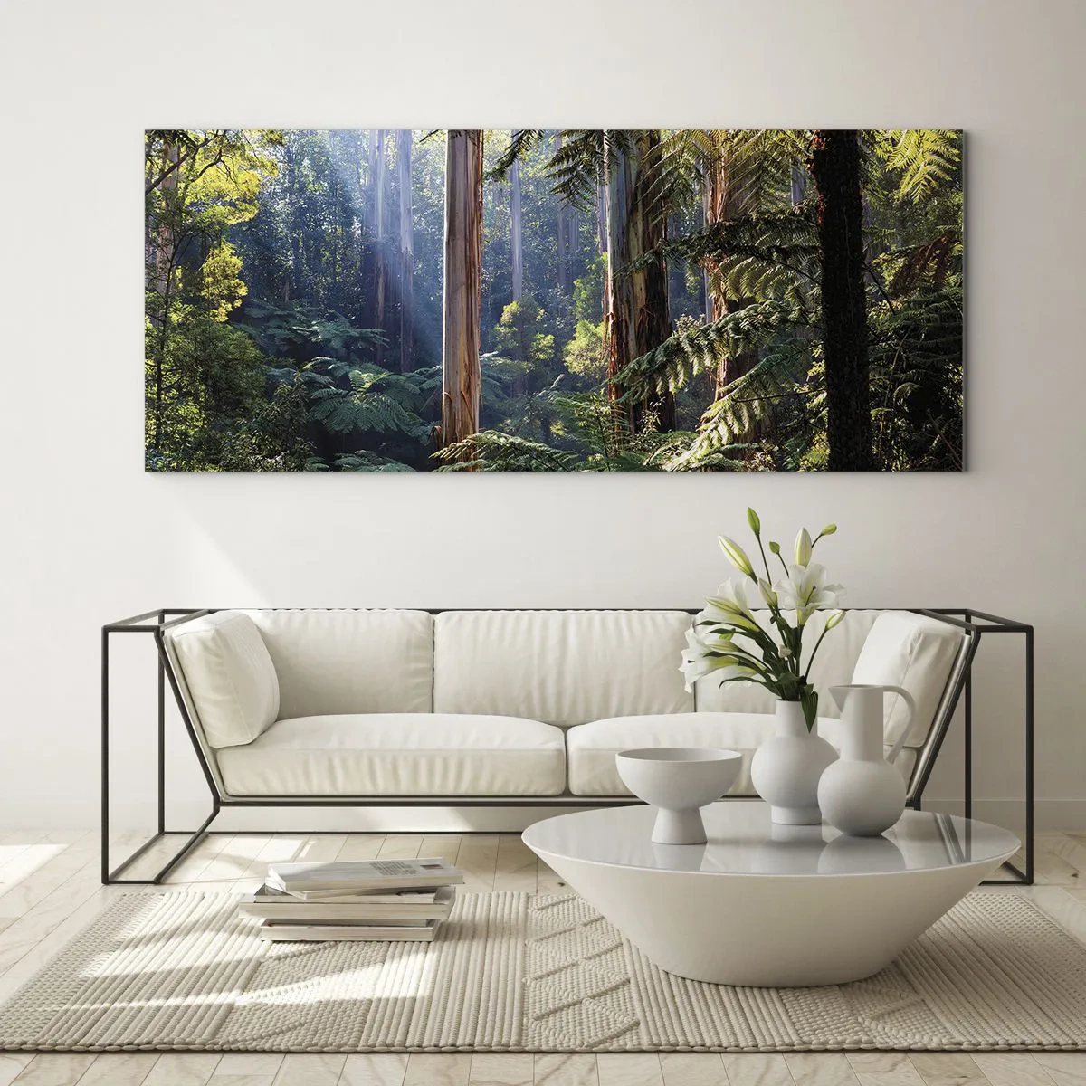 Quadro em vidro - Um conto de fadas da floresta - 160x50 cm
