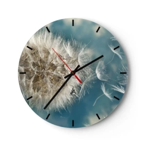 Relógio de parede - Relógio em vidro - Respiração de um anjo - 40x40 cm