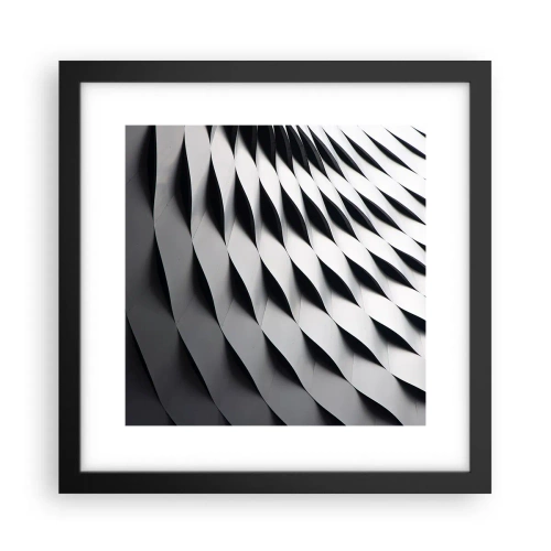 Pôster com moldura preta - Na superfície das ondas - 30x30 cm