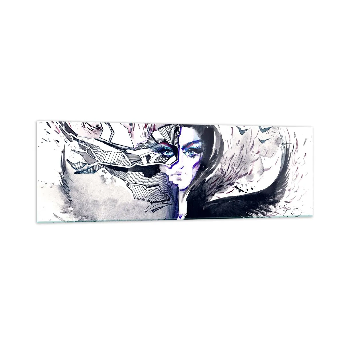 Quadro em vidro - Demoníaca e linda - 160x50 cm