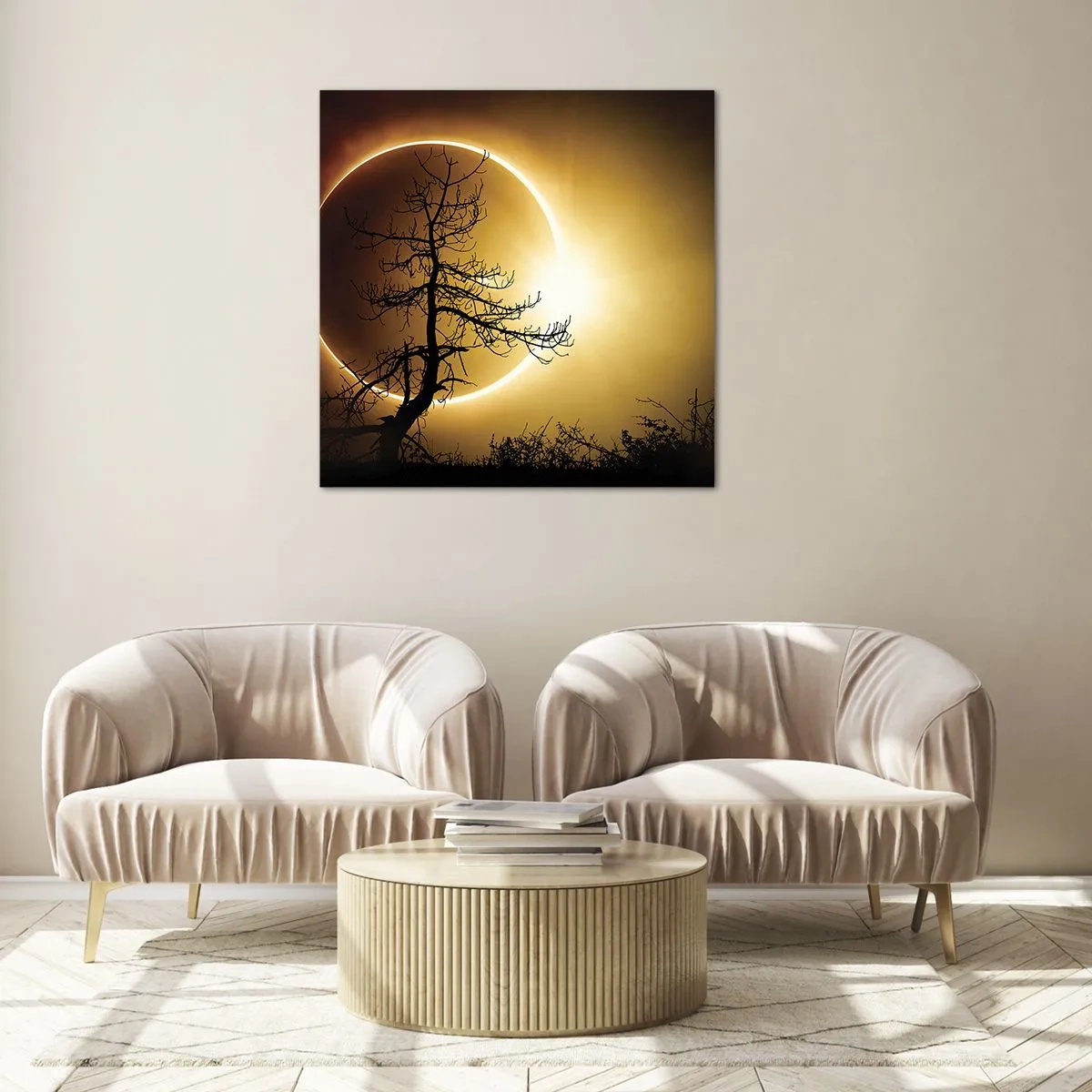 Quadro em vidro - Eclipse total - 50x50 cm