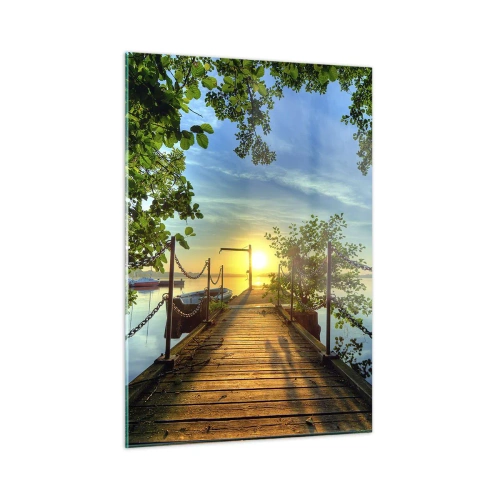 Quadro em vidro - Oeste sobre a água - 50x70 cm