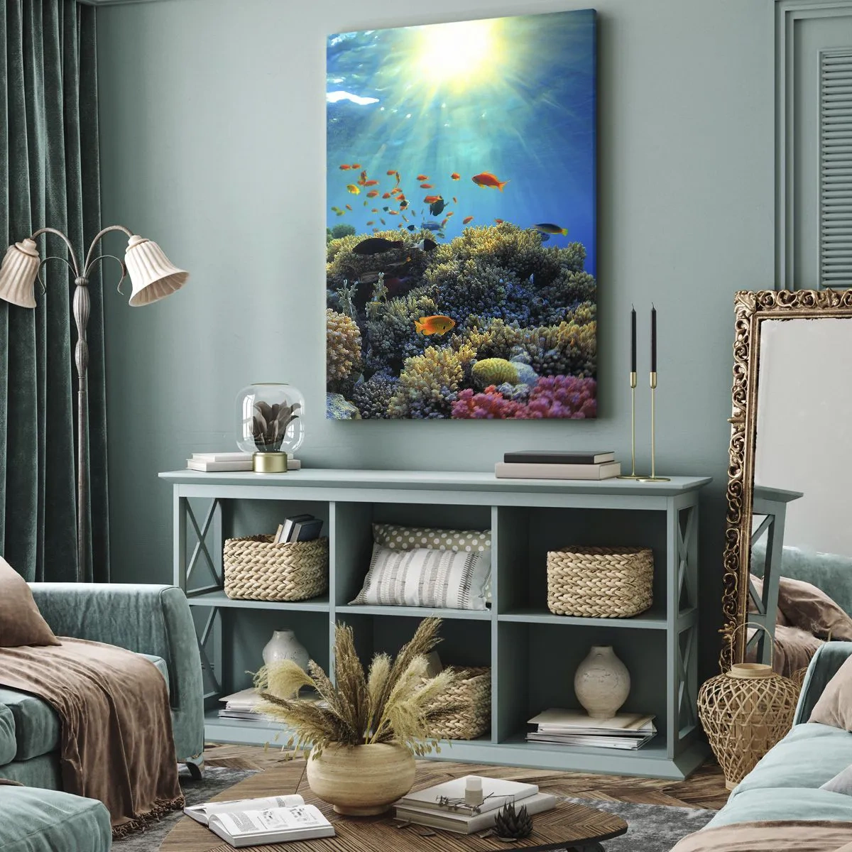 Quadro em tela - Tesouros subaquáticos - 50x70 cm