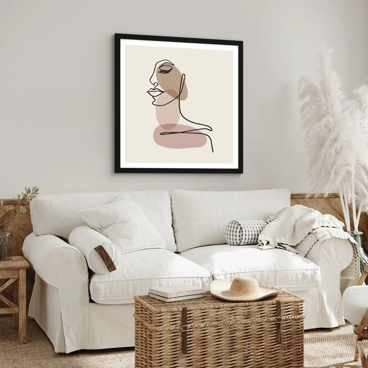 Pôster com moldura preta - Uma certa linha de beleza - 40x40 cm