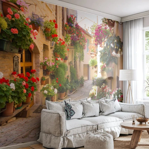 Papel de Parede Standard Eco - Nas flores do dilúvio - Cidade, Itália, Belas ruas - 200x140 cm