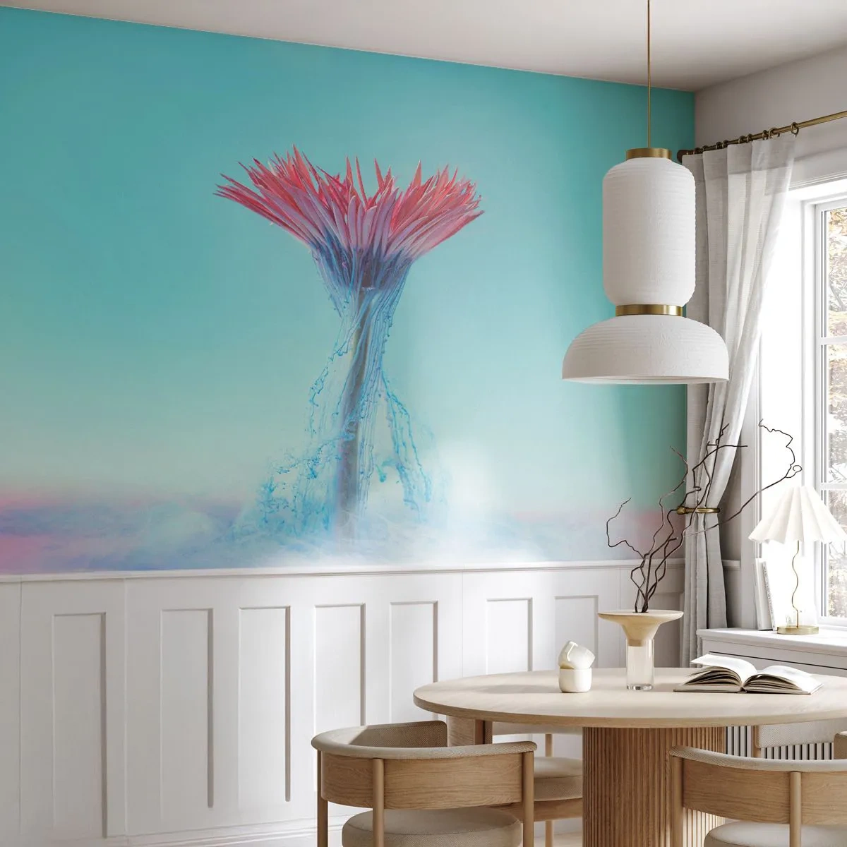 Papel de Parede Premium Canvas - Num abraço revigorante - Abstração, Flor, Pedaço - 250x175 cm