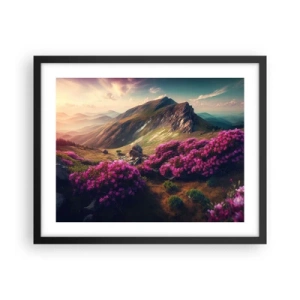 Pôster com moldura preta - Verão nas montanhas - 50x40 cm
