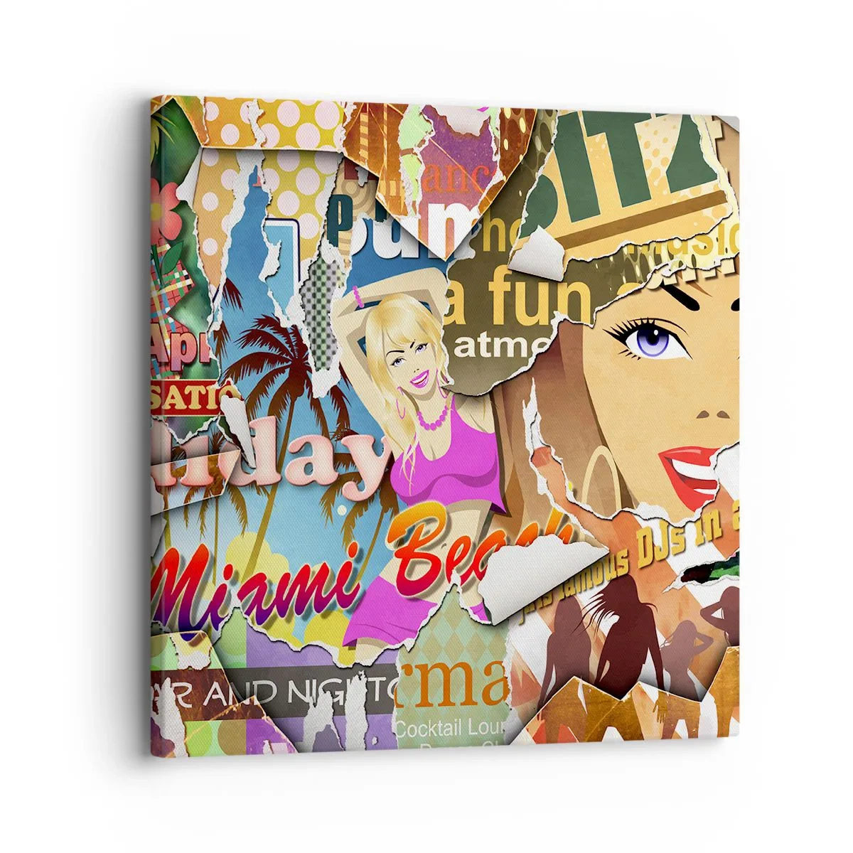 Quadro em tela - Flashbacks das férias - 30x30 cm