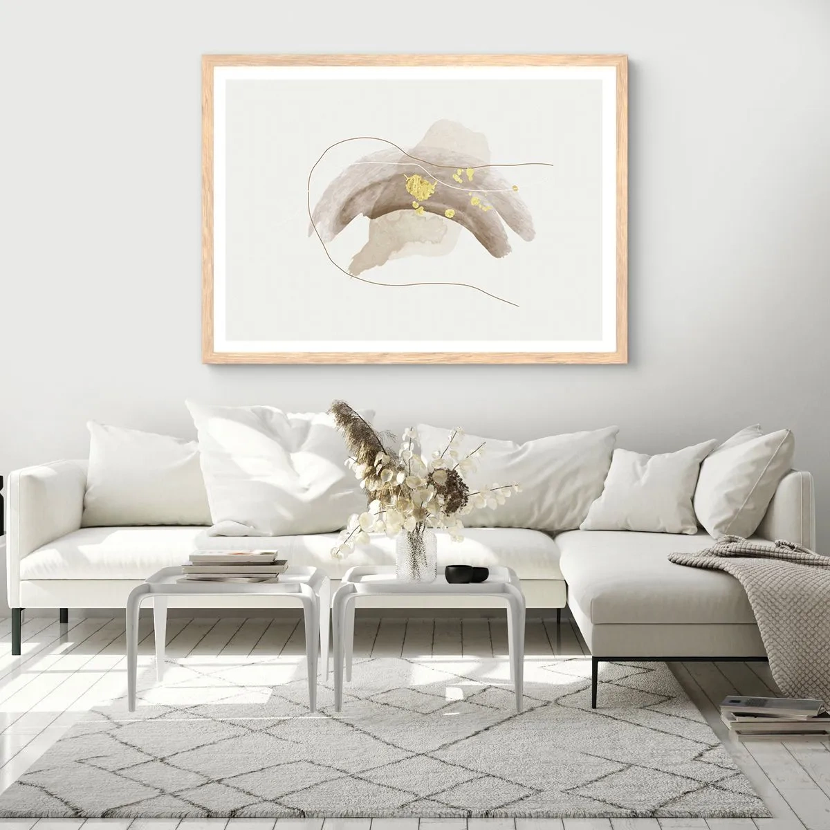 Pôster com moldura de carvalho claro - Encontrado no espaço - 40x30 cm