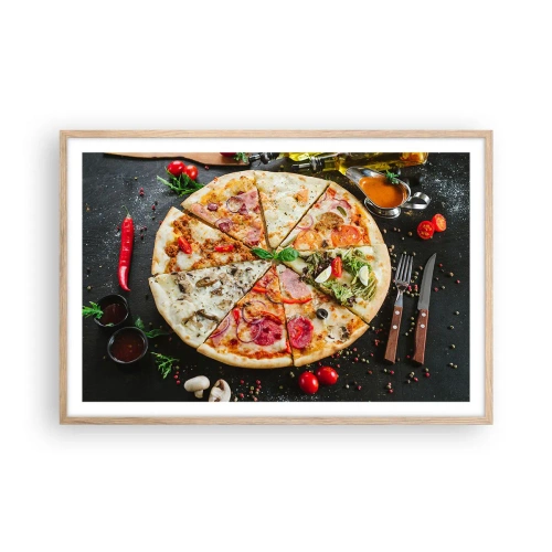 Pôster com moldura de carvalho claro - Gama de sabores - 91x61 cm