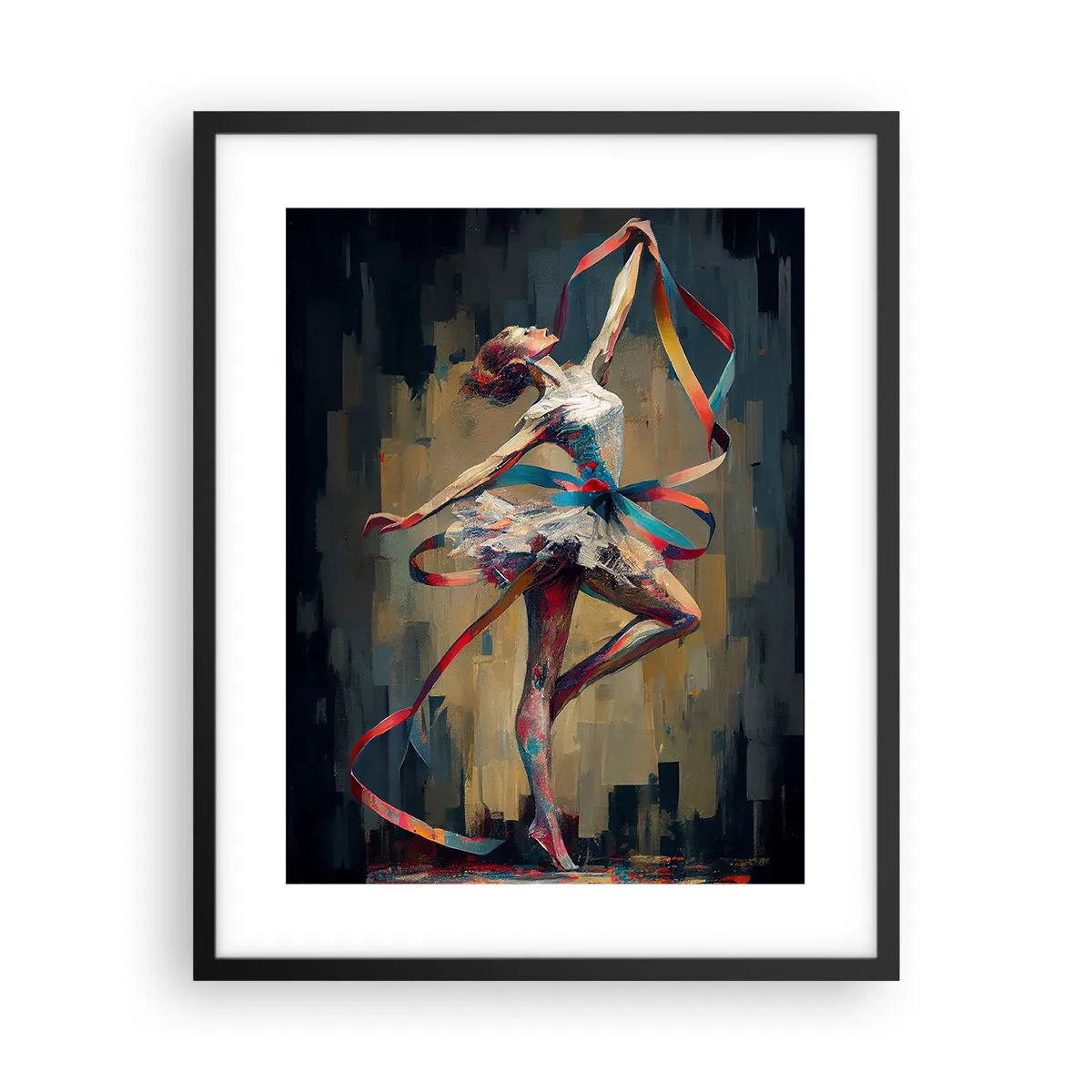 Pôster com moldura preta - Dança da fita - 40x50 cm