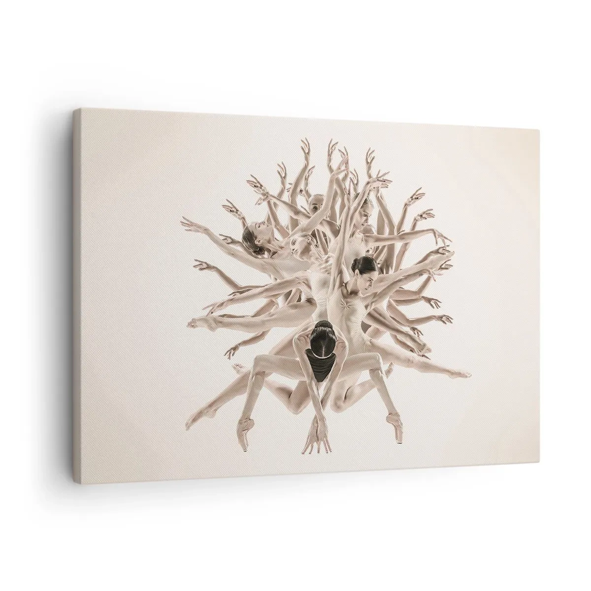 Quadro em tela - Composição abstrata de dançarinos em movimento - 70x50cm - Florescendo na dança - Decoração de parede moderna para a sala de estar e quarto ARTTOR