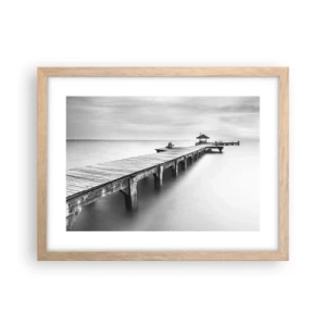 Pôster com moldura de carvalho claro - Para longe - 40x30 cm