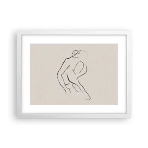 Pôster em moldura branca - Esboço íntimo - 40x30 cm