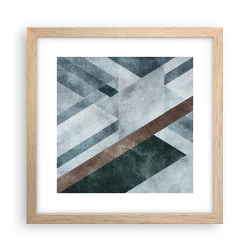 Pôster com moldura de carvalho claro - Elegância sofisticada da geometria - 30x30 cm