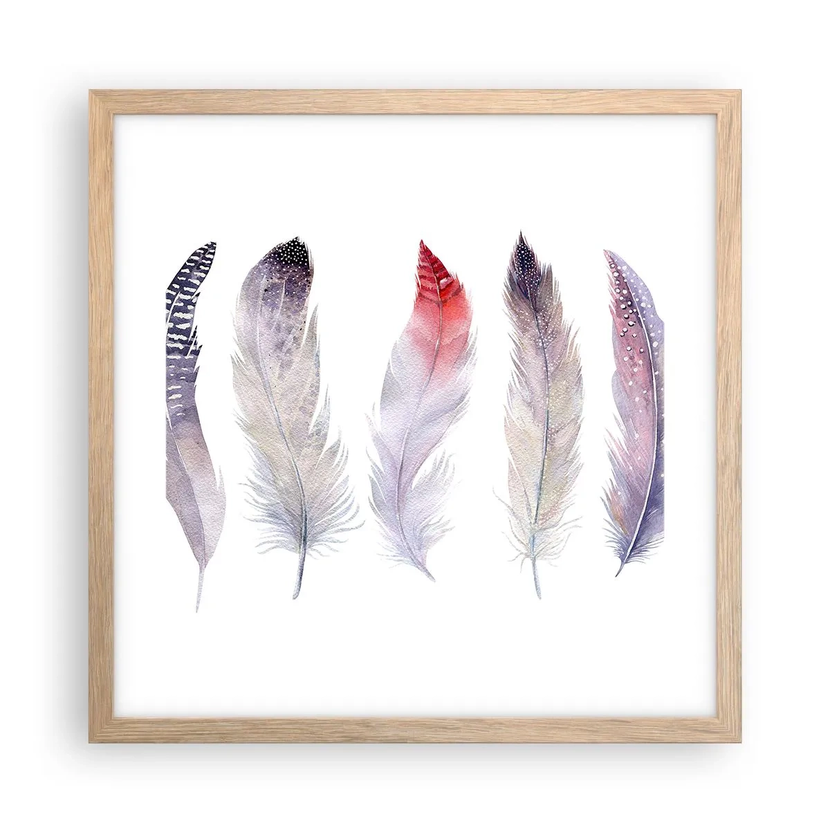 Pôster com moldura de carvalho claro - Delicadas como uma névoa multicolorida - 40x40 cm