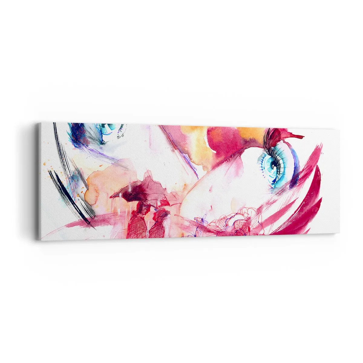 Quadro em tela - Na proximidade, o mundo floresce - 90x30 cm