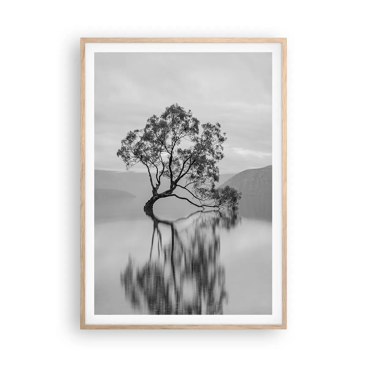 Pôster com moldura de carvalho claro - Existe um país assim - 70x100 cm