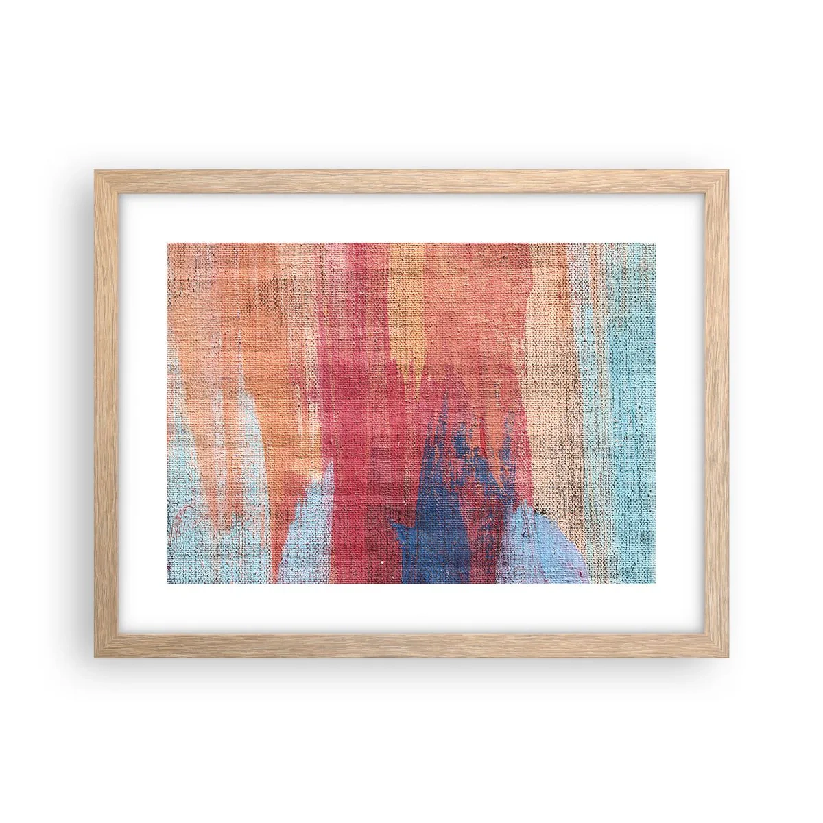 Pôster com moldura de carvalho claro - Flutuar pelo arco-íris - 40x30 cm