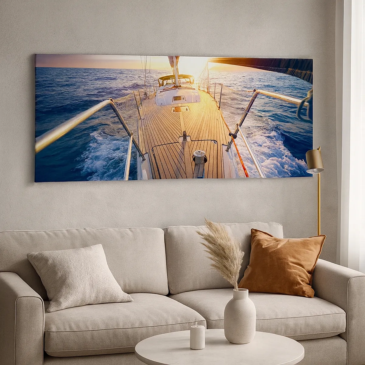 Quadro em tela - Correr sobre as ondas - 30x30 cm