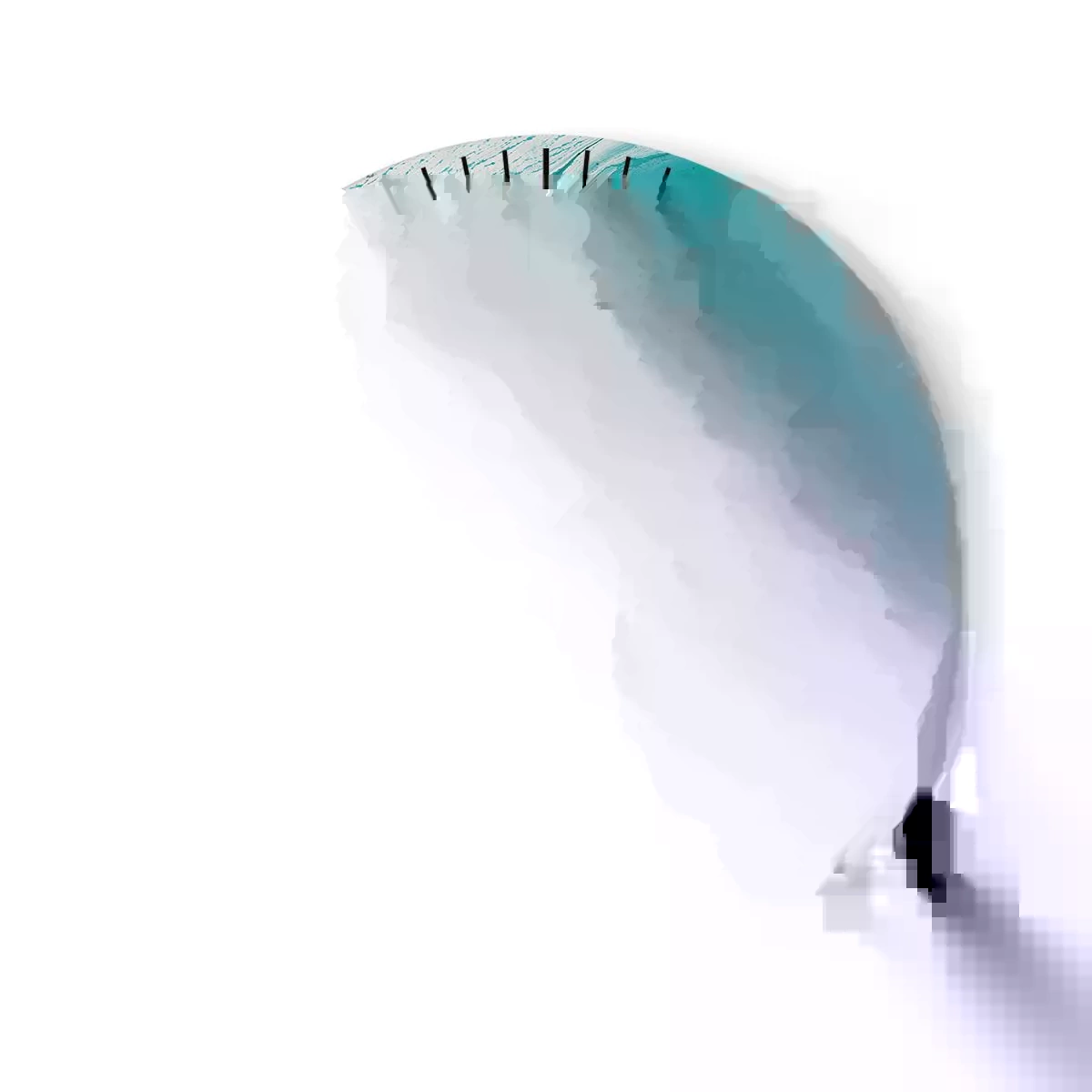Relógio de parede - Relógio em vidro - Derreter a branco e turquesa - 30x30 cm