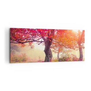 Quadro em tela - Um frenesi de florescimento - 100x40 cm