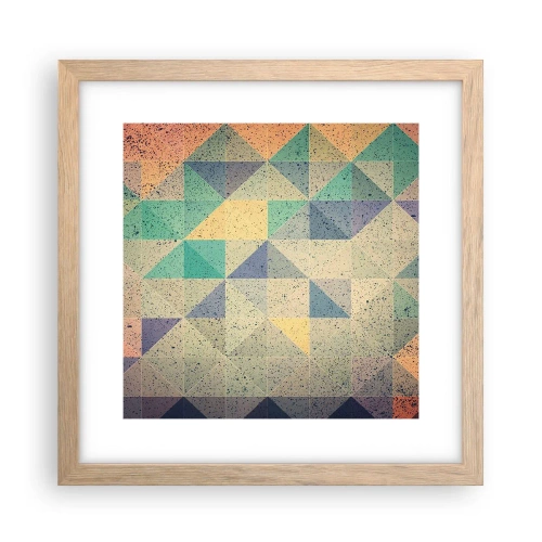 Pôster com moldura de carvalho claro - República dos triângulos - 30x30 cm