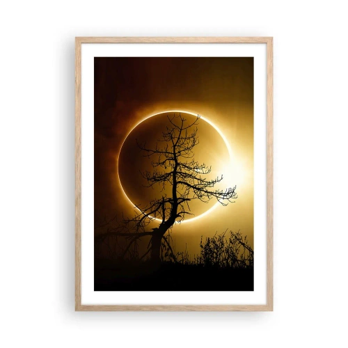 Pôster com moldura de carvalho claro - Eclipse total - 50x70 cm