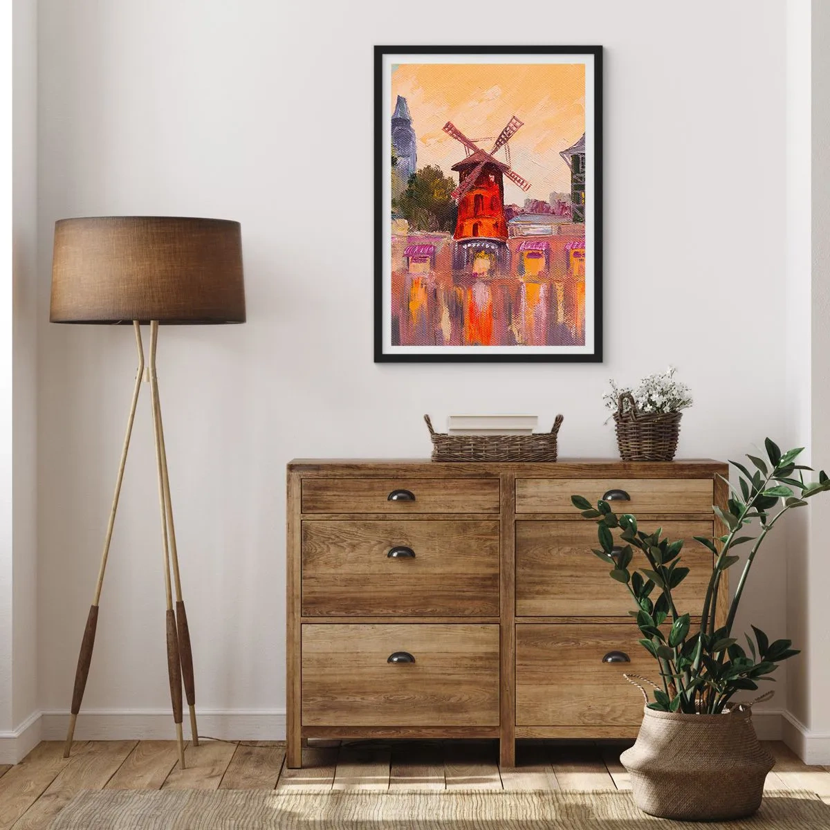 Pôster com moldura preta - Ícones parisienses – Moulin Rouge - 61x91 cm