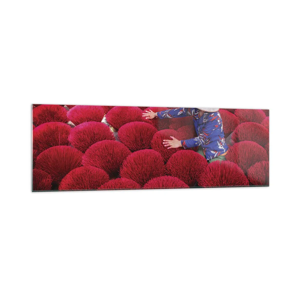 Quadro em vidro - No campo de arroz - 160x50 cm