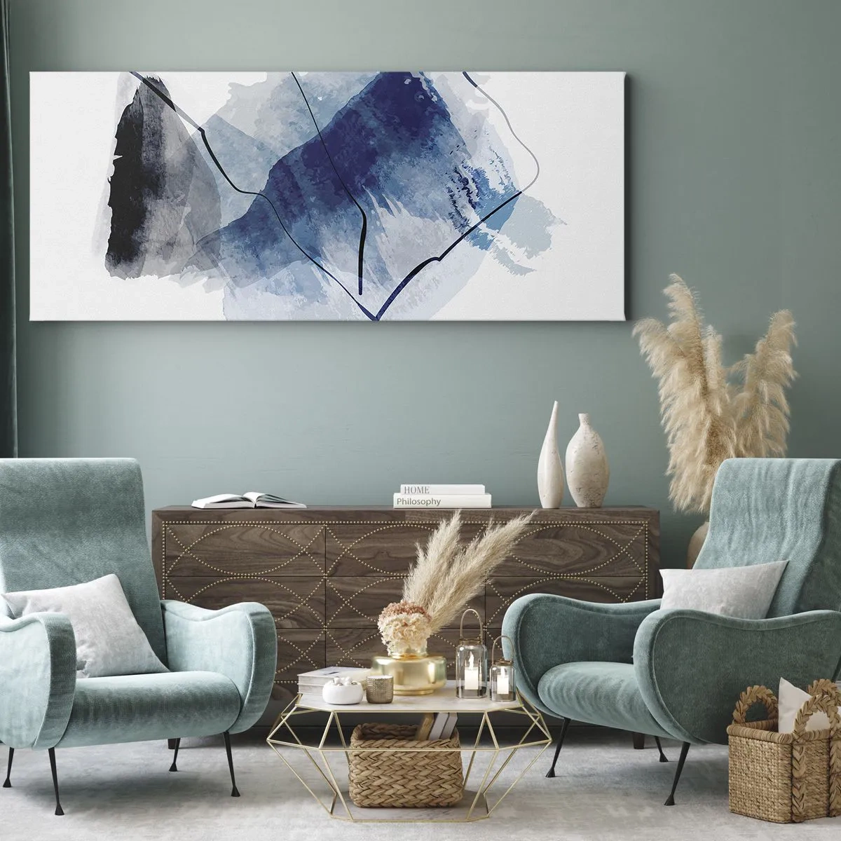 Quadro em tela - Iceberg - 90x30 cm